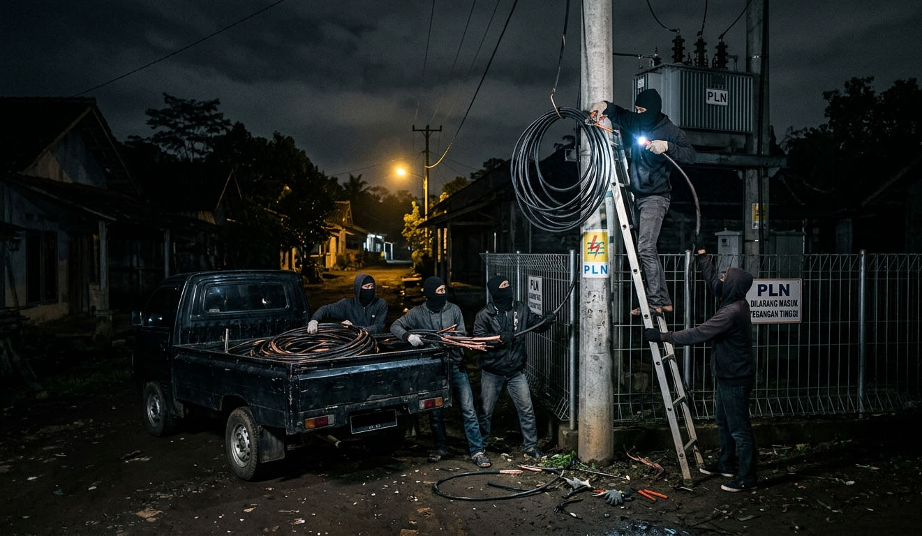 Pencuri Kabel Listrik.